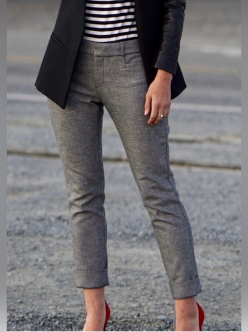 Banana Republic Women's Charcoal Straight-Leg Trousers